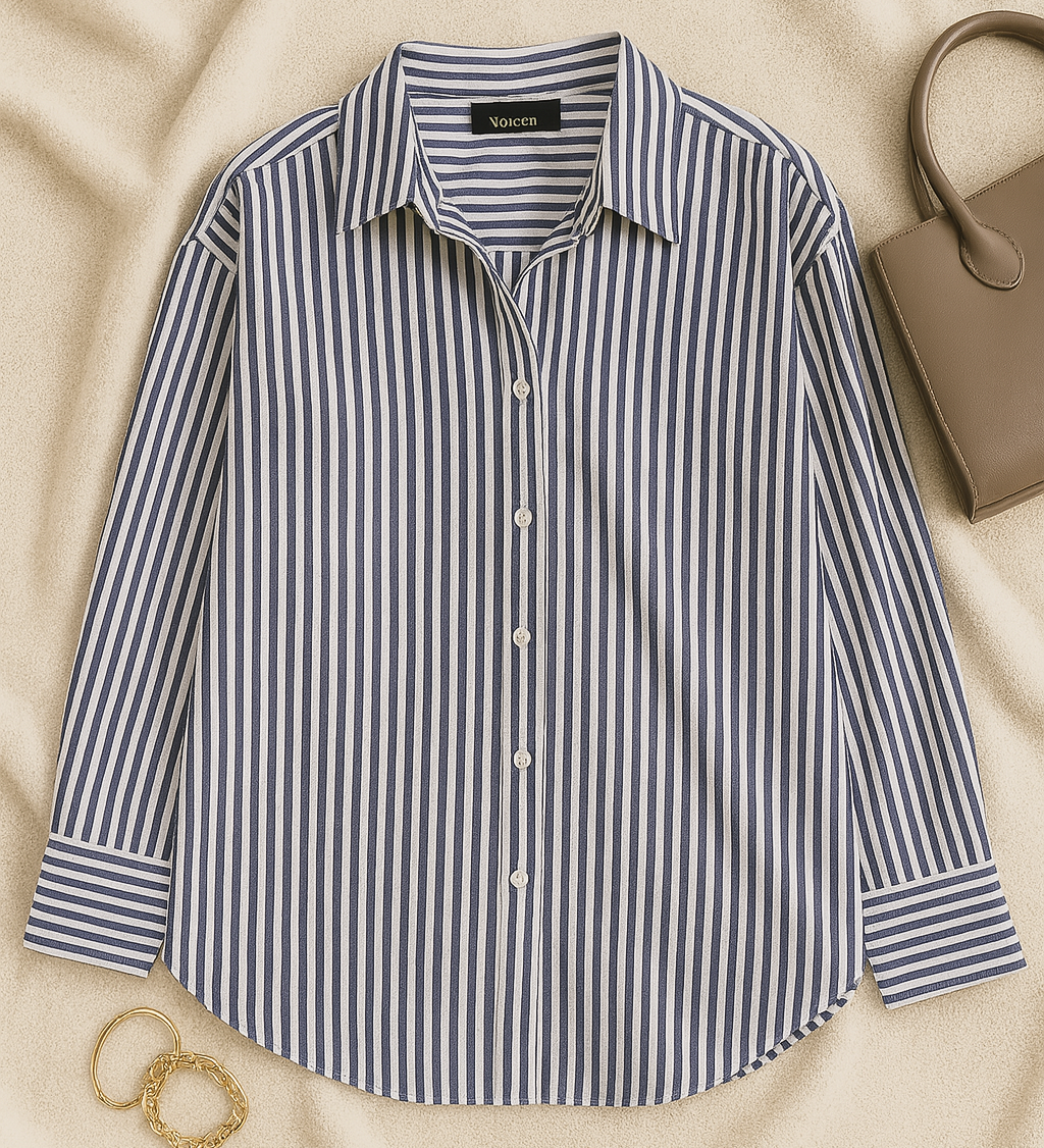 Women’s Button Down Shirt | Elegant V-Neck Lapel