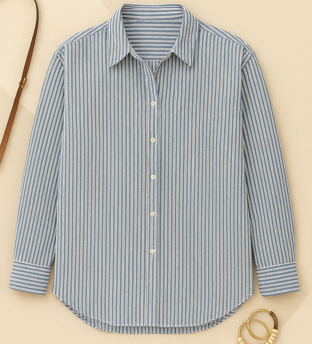 Women’s Button Down Shirt | Elegant V-Neck Lapel