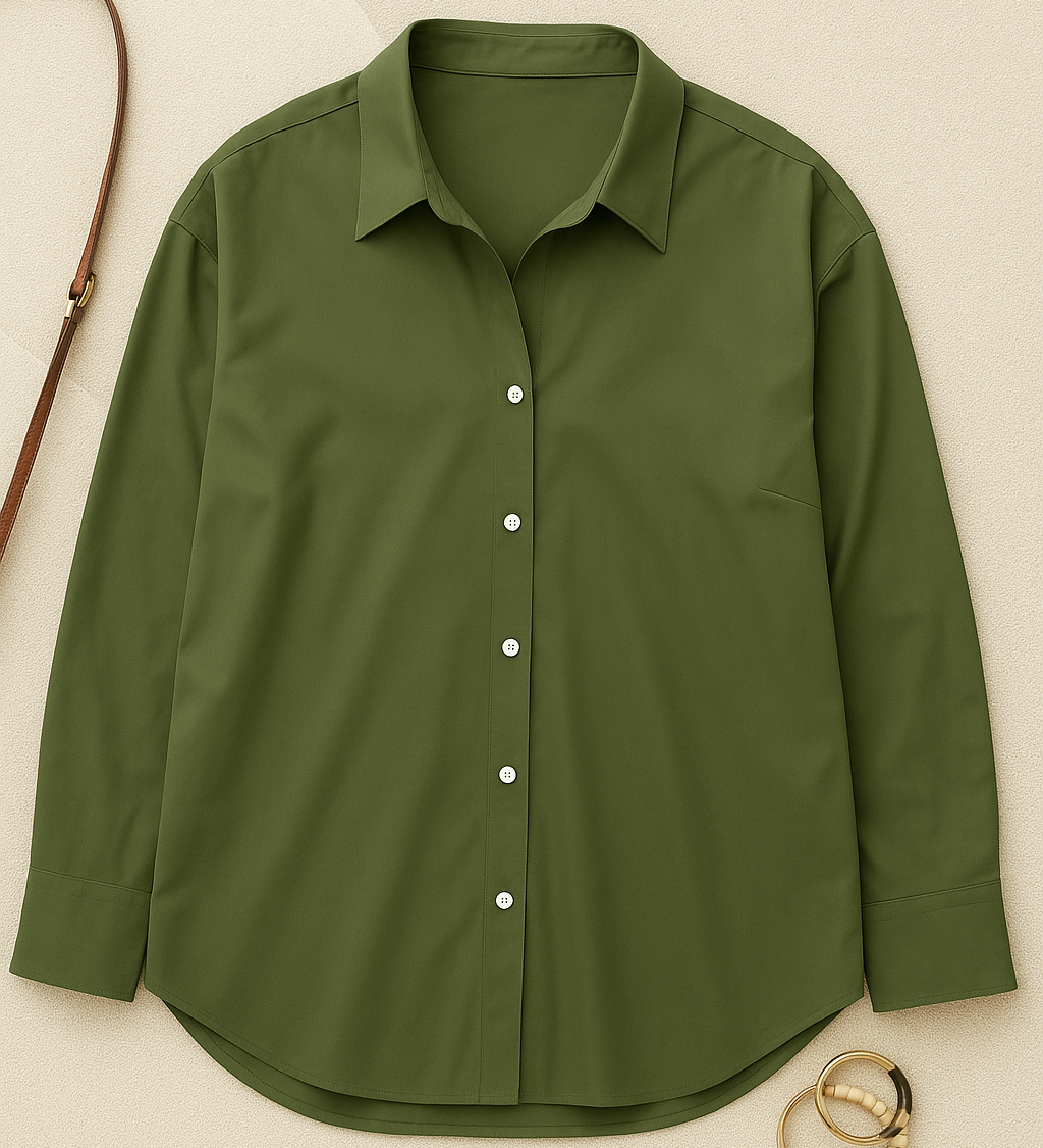 Women’s Button Down Shirt | Elegant V-Neck Lapel
