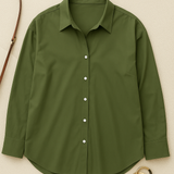 Women’s Button Down Shirt | Elegant V-Neck Lapel
