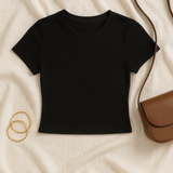 Women’s Baby Tee – Y2K Street Look, Slim-Fit & Trendy