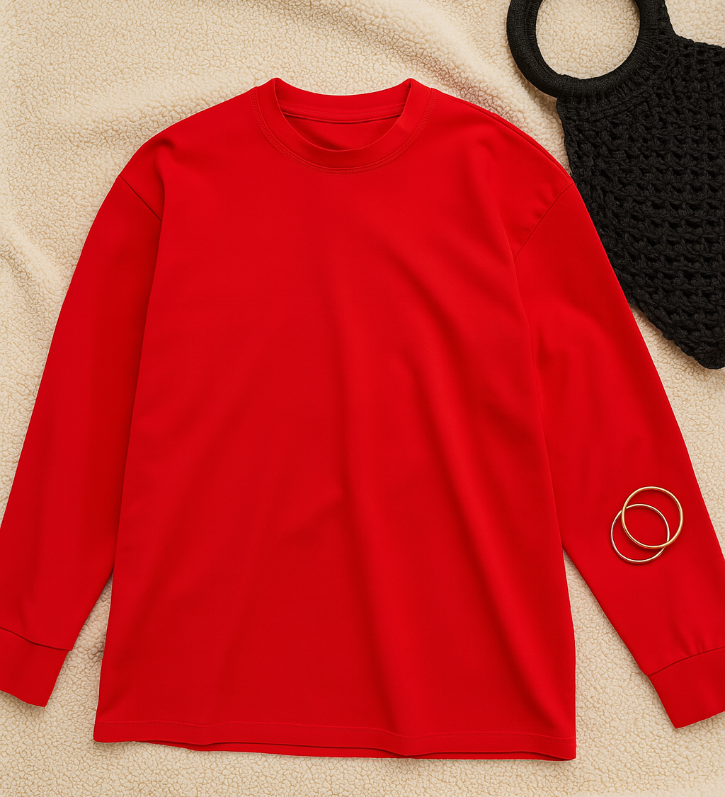 Women T-Shirt –  Round Neck Basic Look, Loose & Comfortable