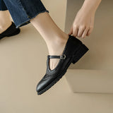 Vivian | Women's T-Strap Mary Jane Shoes Low Block Heel Buckle