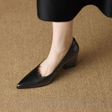 Venetia | Women's Block Heel Pumps Pointed Toe Slip On Work Heels