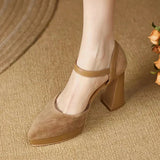 Aurore | Women's Platform Block Heel Pumps Ankle Strap High Heels