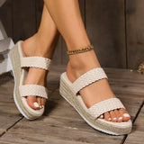 Elle | Women's Woven Platform Flat Sandals