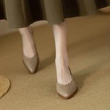 Harriet | Women's Block Heel Pumps Pointed Toe Slip On Work Shoes
