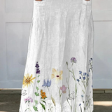 Kisha™ | Watercolor Spring Meadows Art Printed Elastic waistband Pocket Skirt