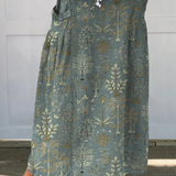 Carly™ | Woodland Vegetation Pattern Printed Elastic waistband Pocket Skirt