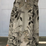 Kisses™ |  Retro Floral Art Elastic waistband Pocket Skirt