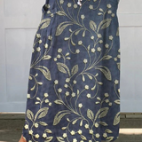 Josa™ | Retro Floral Art Elastic waistband Pocket Skirt