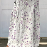 Eloisa™ | Vintage Floral Art Elastic waistband Pocket Skirt