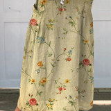 Mella™ | Retro Elegant Floral Art Elastic waistband Pocket Skirt