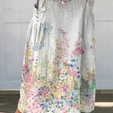 Mella™ | Retro Elegant Floral Art Elastic waistband Pocket Skirt