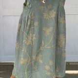 Trexie™ | Retro Floral Art Elastic waistband Pocket Skirt