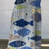Trisia™ | Vintage Lovely Fish Art Print Pocket Skirt