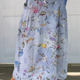 Jeda™ | Elegant Vintage Blue Print Pocket Skirt