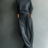 Knit Set with Wide-Leg Pants