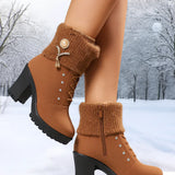 Elena - Warm Block Heel Boots
