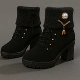 Elena - Warm Block Heel Boots