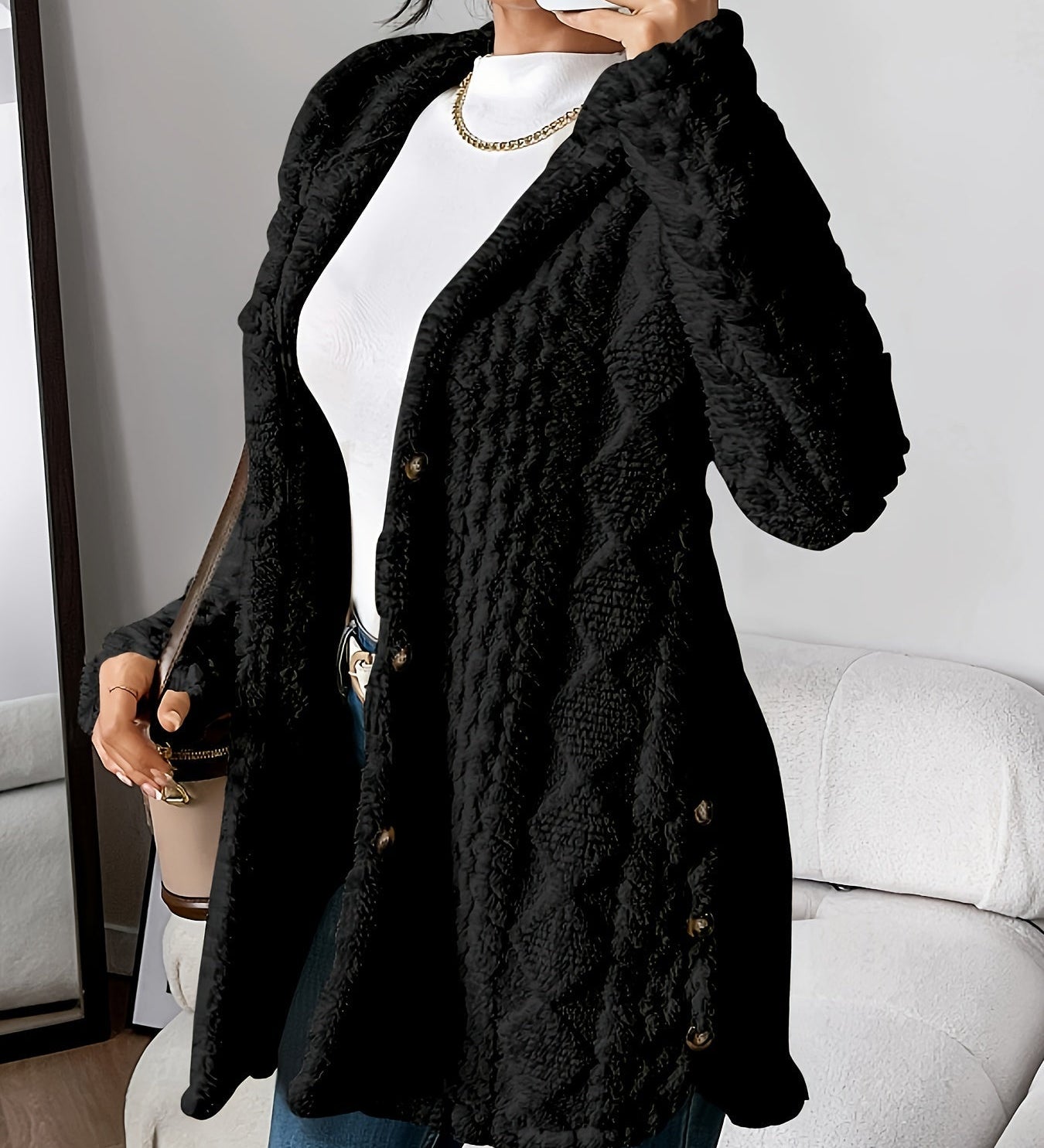 Adriana™ | Plush Hooded Cardigan