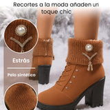 Elena - Warm Block Heel Boots