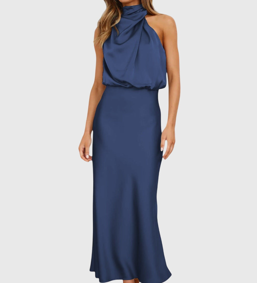 Ava™ | Glamorous Satin Halter Dress