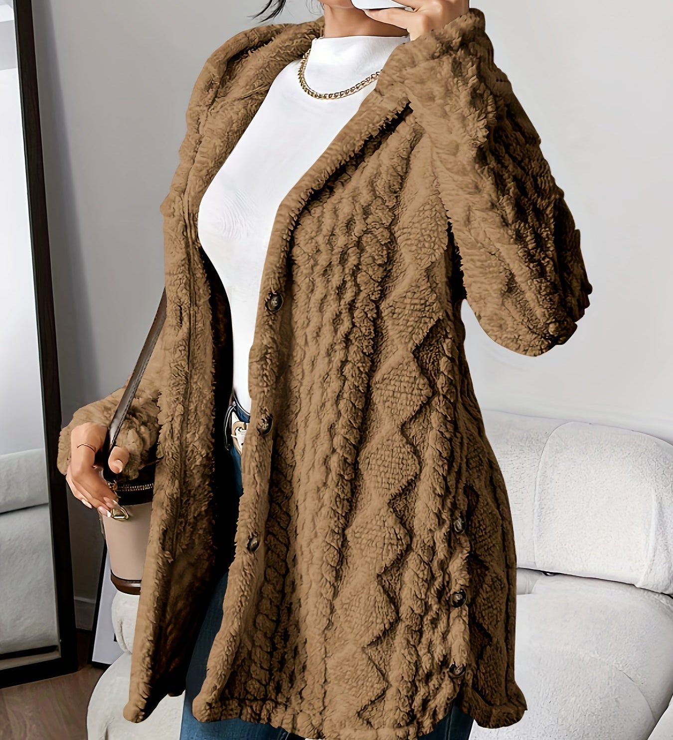 Adriana™ | Plush Hooded Cardigan