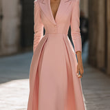 Emily | Elegant Pleated Blazer Midi Dress