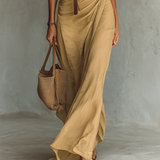 Long Sleeve Lapel Collar Maxi Dress