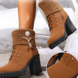 Elena - Warm Block Heel Boots