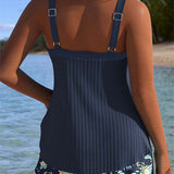 Cassandra | Women's Tummy Control Striped Tankini