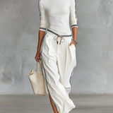 Sport Set with Wide-Leg Drawstring Pants