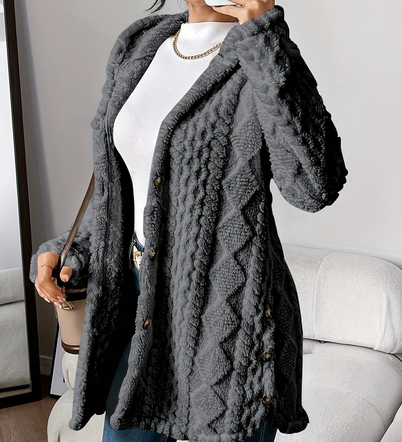 Adriana™ | Plush Hooded Cardigan