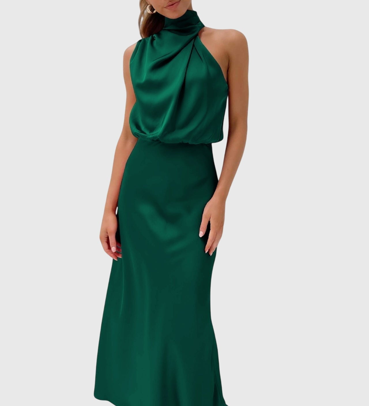Ava™ | Glamorous Satin Halter Dress