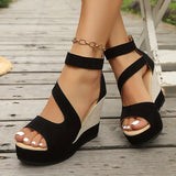 Evangeline | Women's Platform Ankle Strap Wedge Sandals