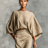 Cotton Linen Skirt Set