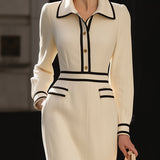 Magidan | Trim Midi Dress With Button Detail