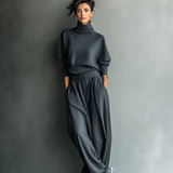 Knit Set with Wide-Leg Pants