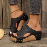 Felicity | Women's Studded Cork Wedge Sandals