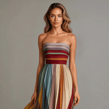 Long Sleeveless Colorful Dress