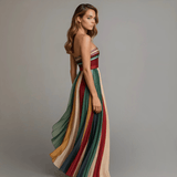 Long Sleeveless Colorful Dress