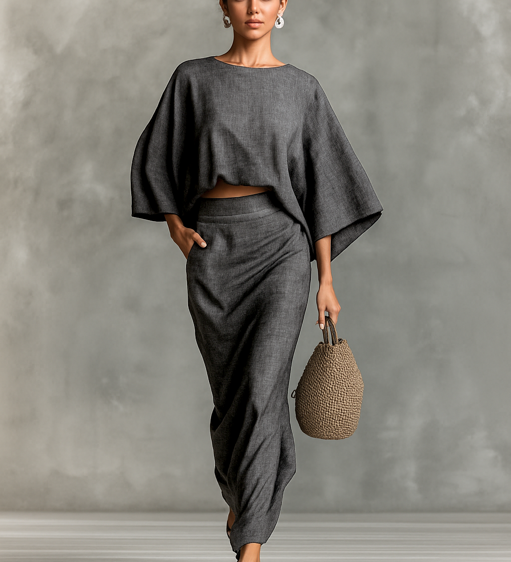 Cotton Linen Skirt Set