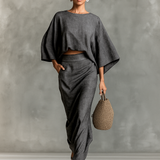 Cotton Linen Skirt Set