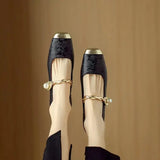 Celeste | Women's Pearl Strap Mary Jane Shoes Glitter Block Heel
