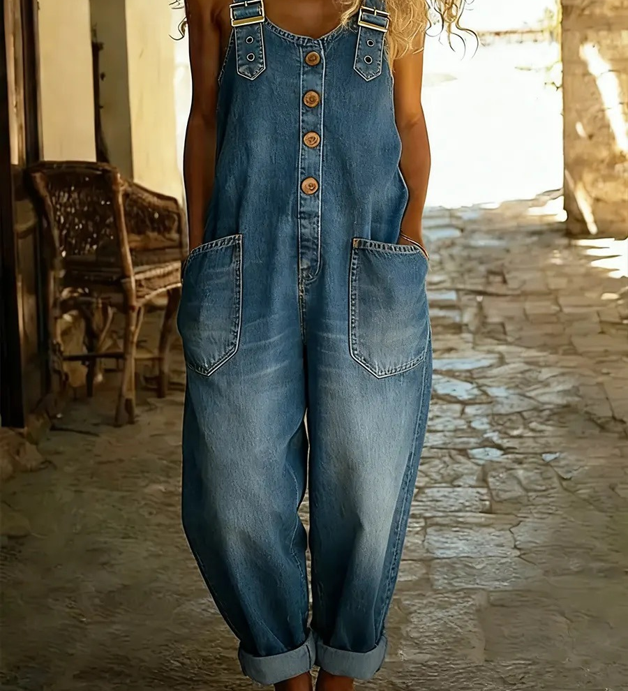 Lora™ - Vintage-Style Denim Overalls