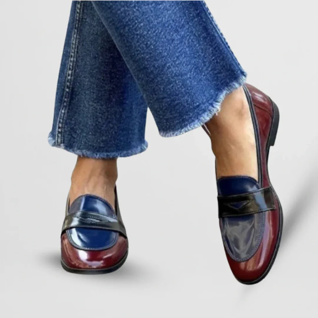Amalia - Elegant Two-Tone Design Loafers