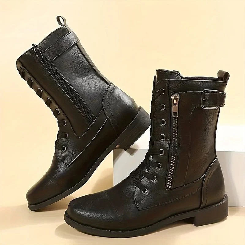 Silvia - Round Toe Boots with Arch Support