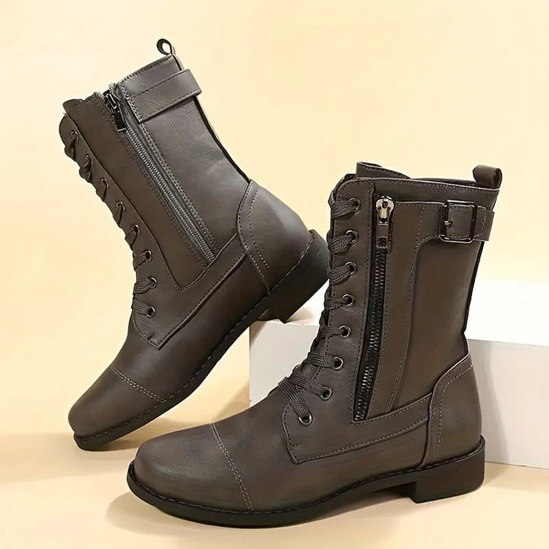 Silvia - Round Toe Boots with Arch Support
