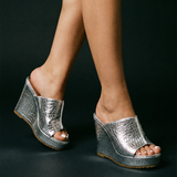 Isadora | Women's Gold Platform Wedge Sandals